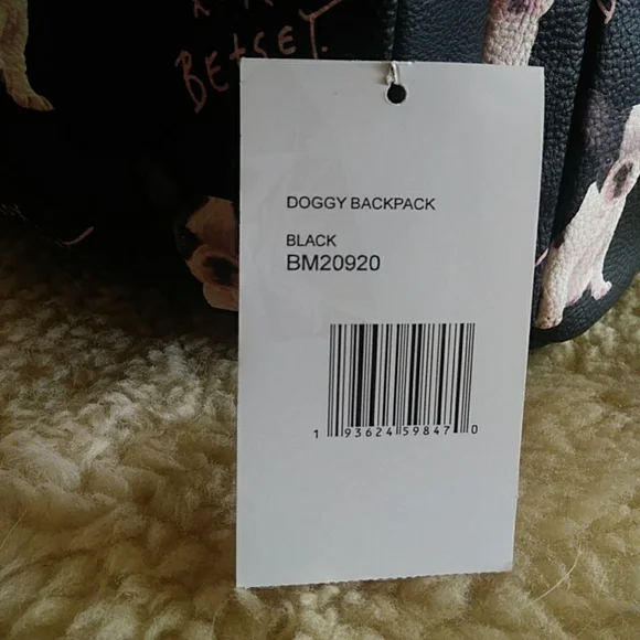 Adorable NWT Betsey Johnson French Bulldog Black Doggy Backpack - Picture 13 of 13